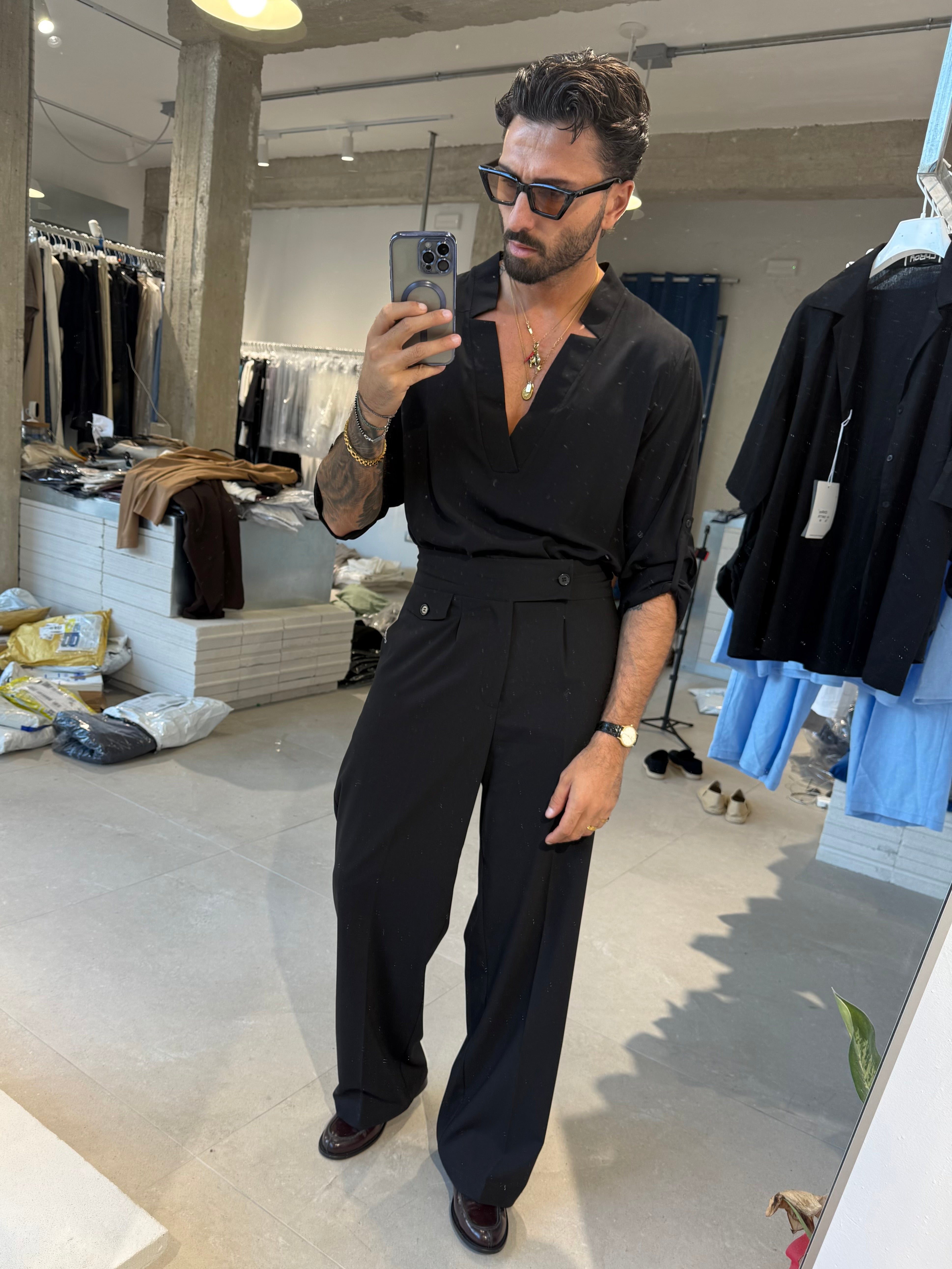 CAMICIA SCOLLO V VISCOSA