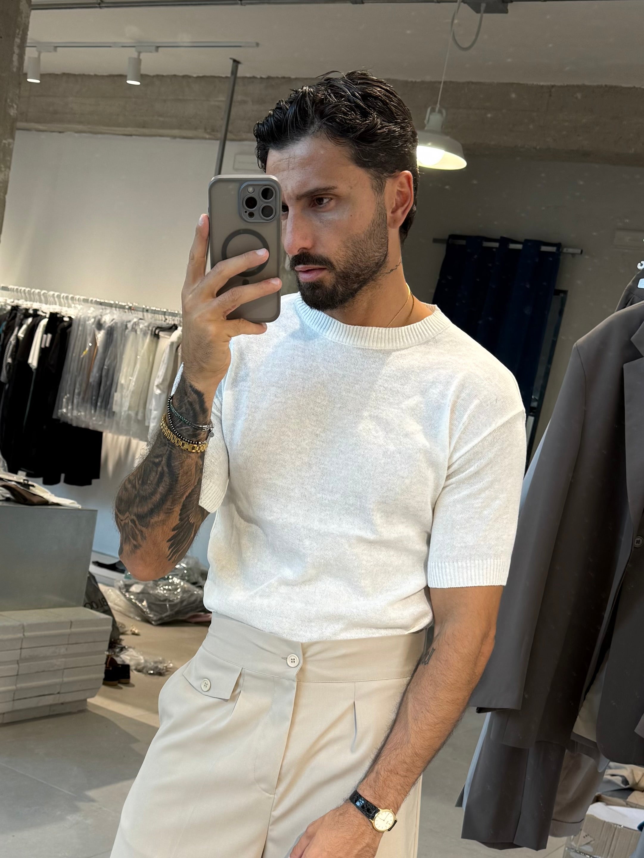 MAGLIA GIROCOLLO FILO COTONE
