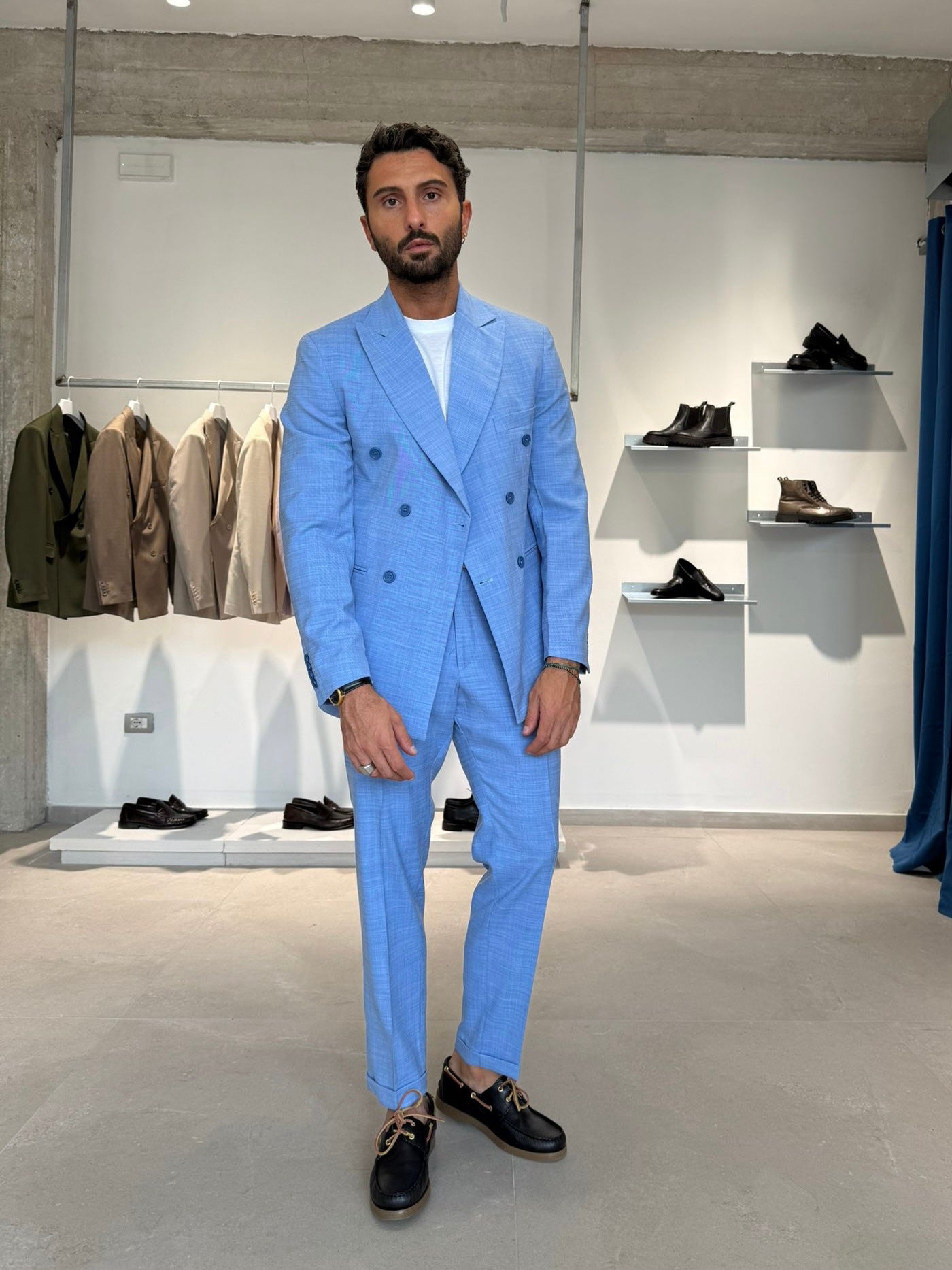 ABITO DOPPIO PETTO AZZURRO
