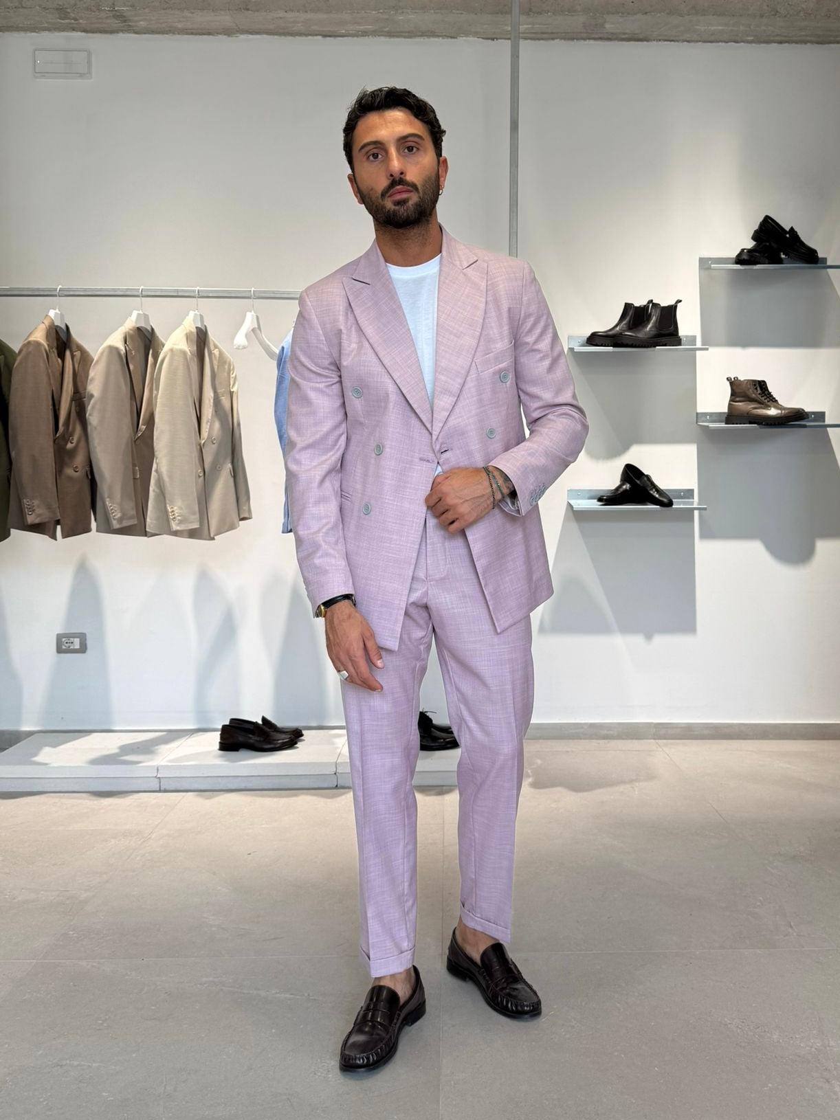 ABITO DOPPIO PETTO ROSA