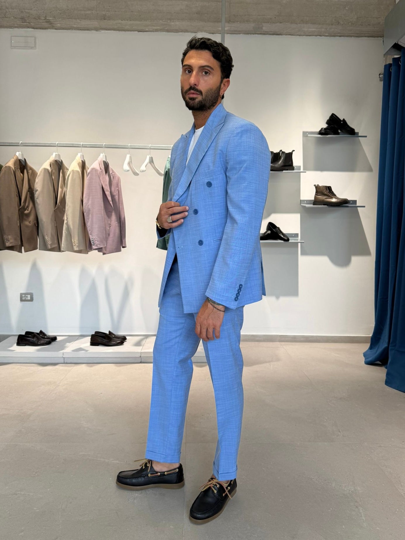 ABITO DOPPIO PETTO AZZURRO