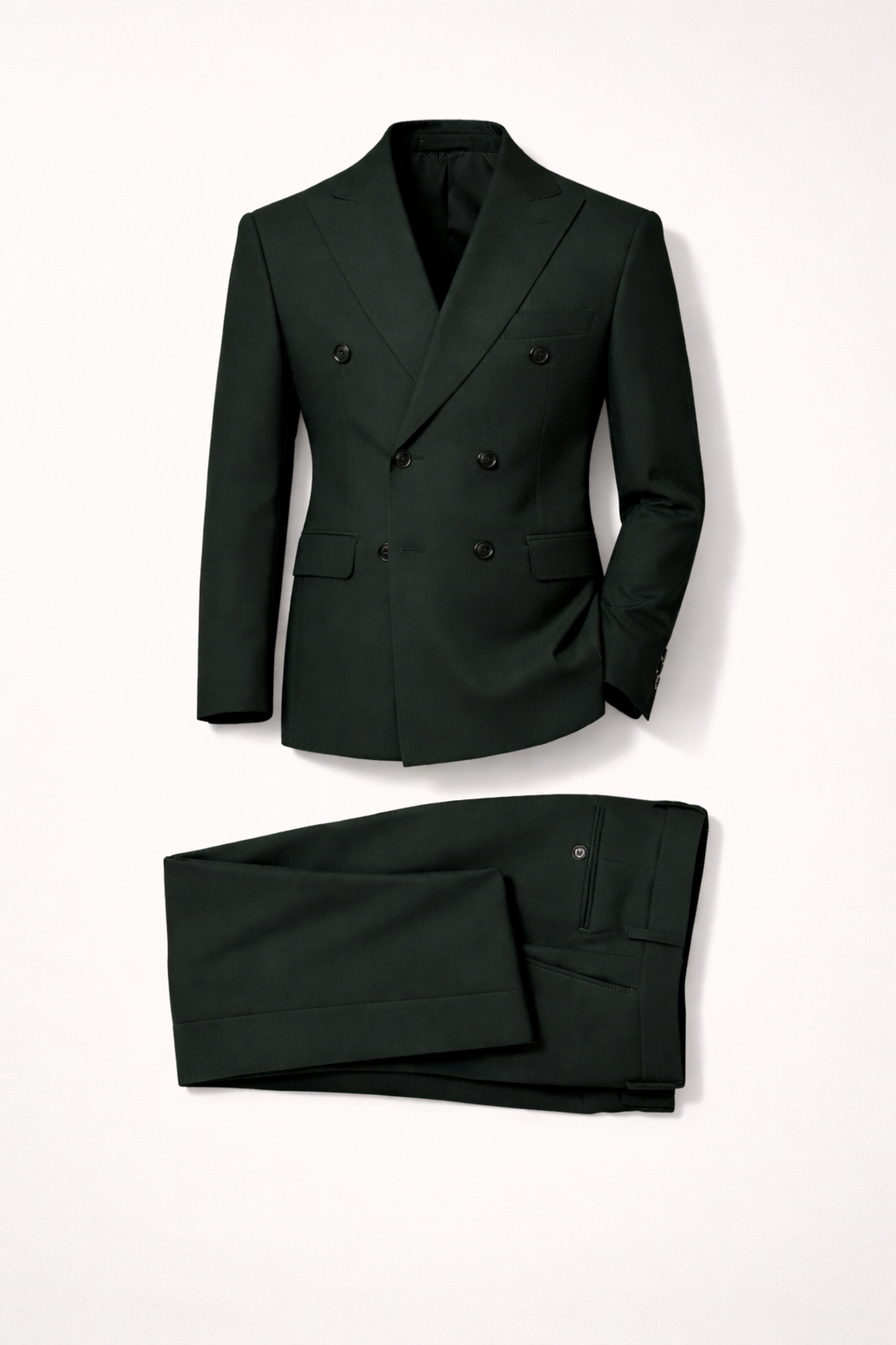 ABITO DOPPIO PETTO VERDE FIAMMATO