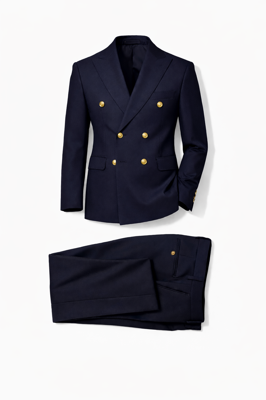 ABITO DOPPIO PETTO BLU BOTTONI ORO