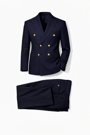 ABITO DOPPIO PETTO BLU BOTTONI ORO