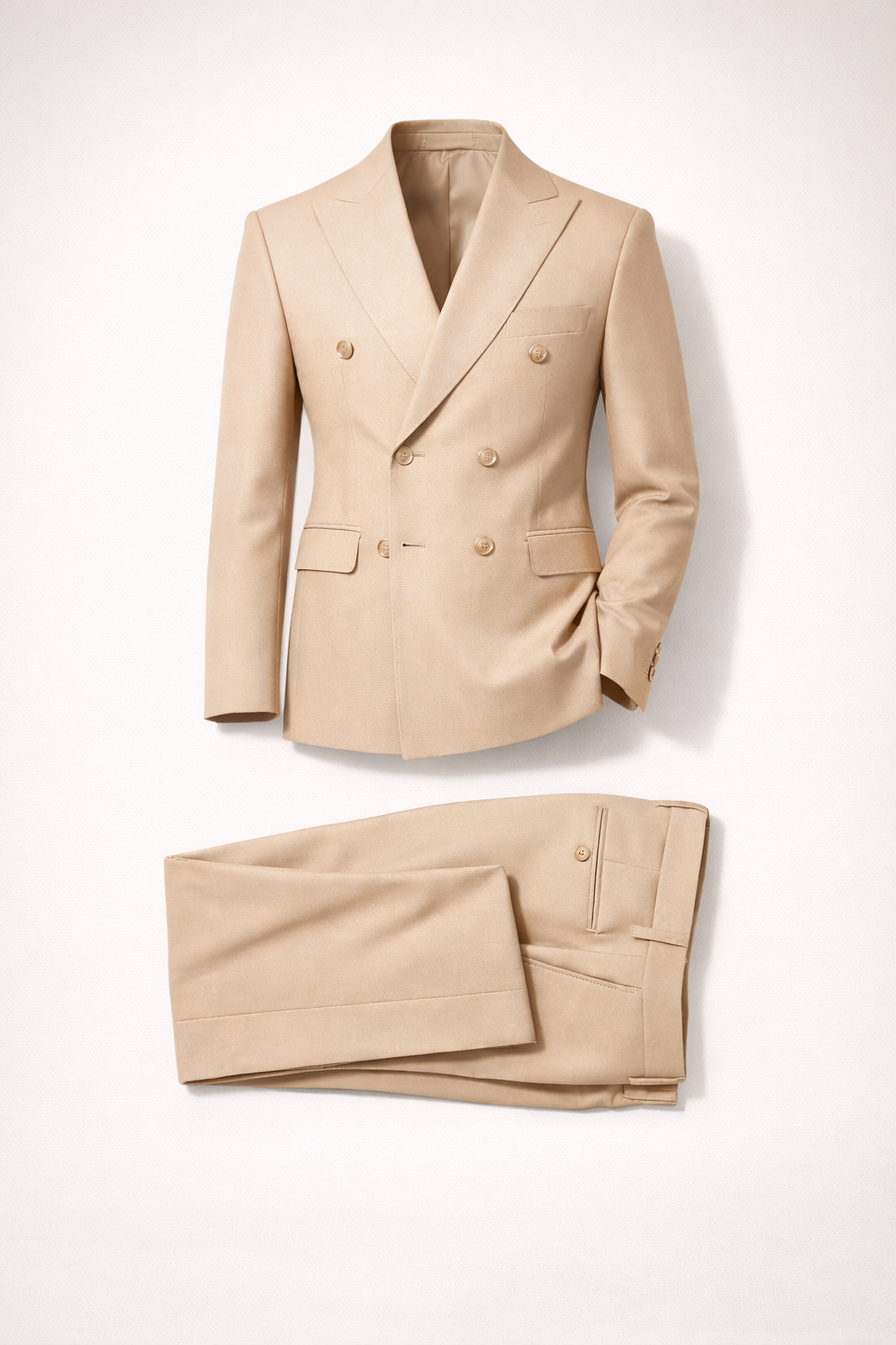 ABITO DOPPIO PETTO SABBIA