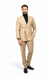 ABITO DOPPIO PETTO SABBIA