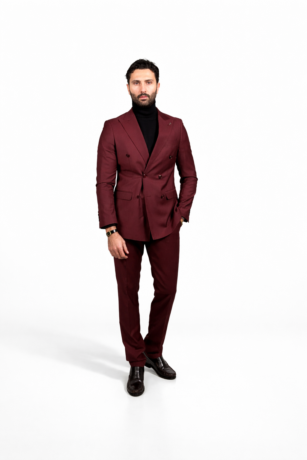 ABITO DOPPIO PETTO BORDEAUX