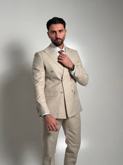 ABITO DOPPIO PETTO BEIGE FIAMMATO