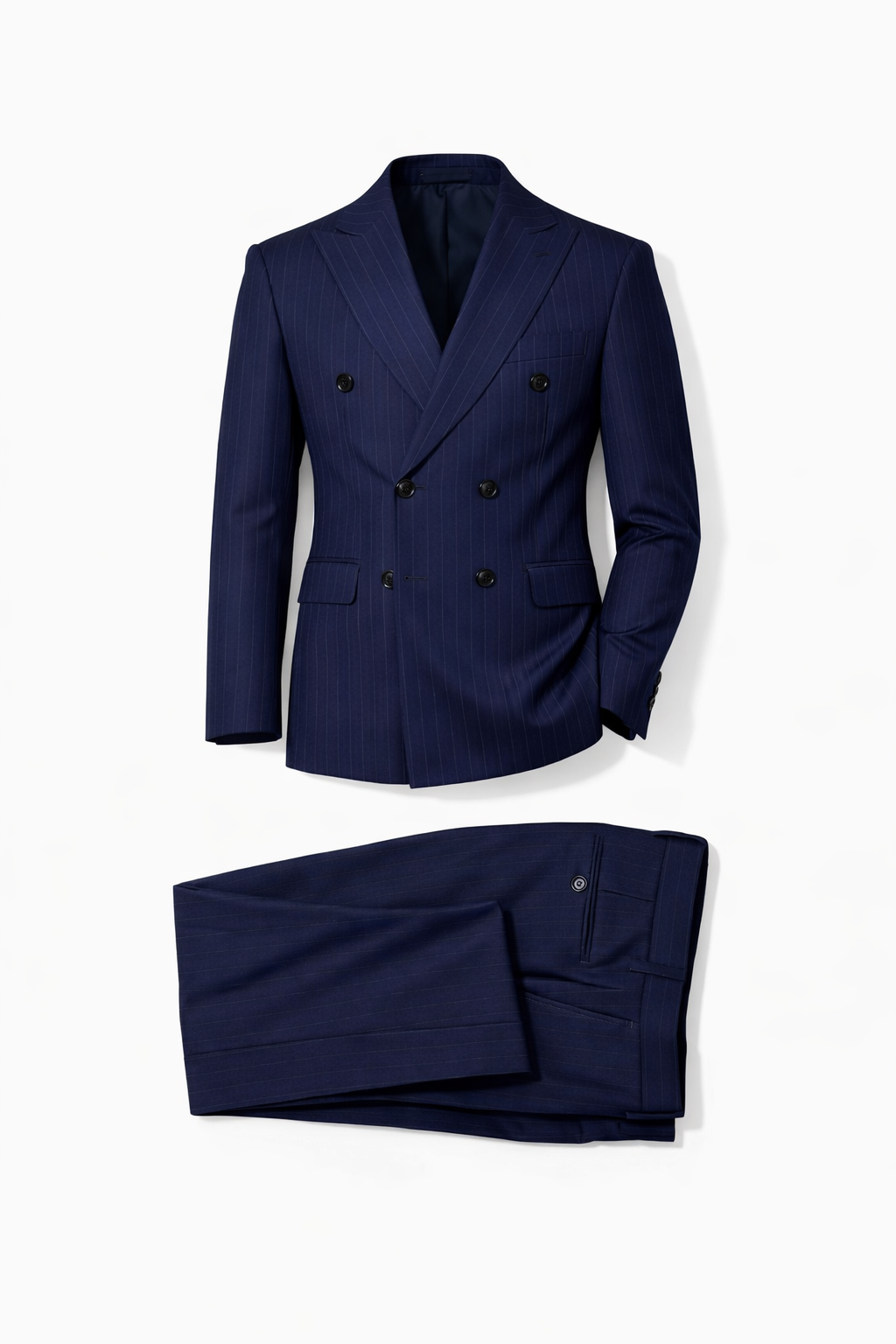 ABITO DOPPIO PETTO BLU GESSATO