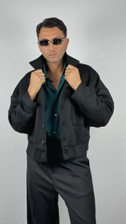 GIACCA CROP PUNTO MILANO