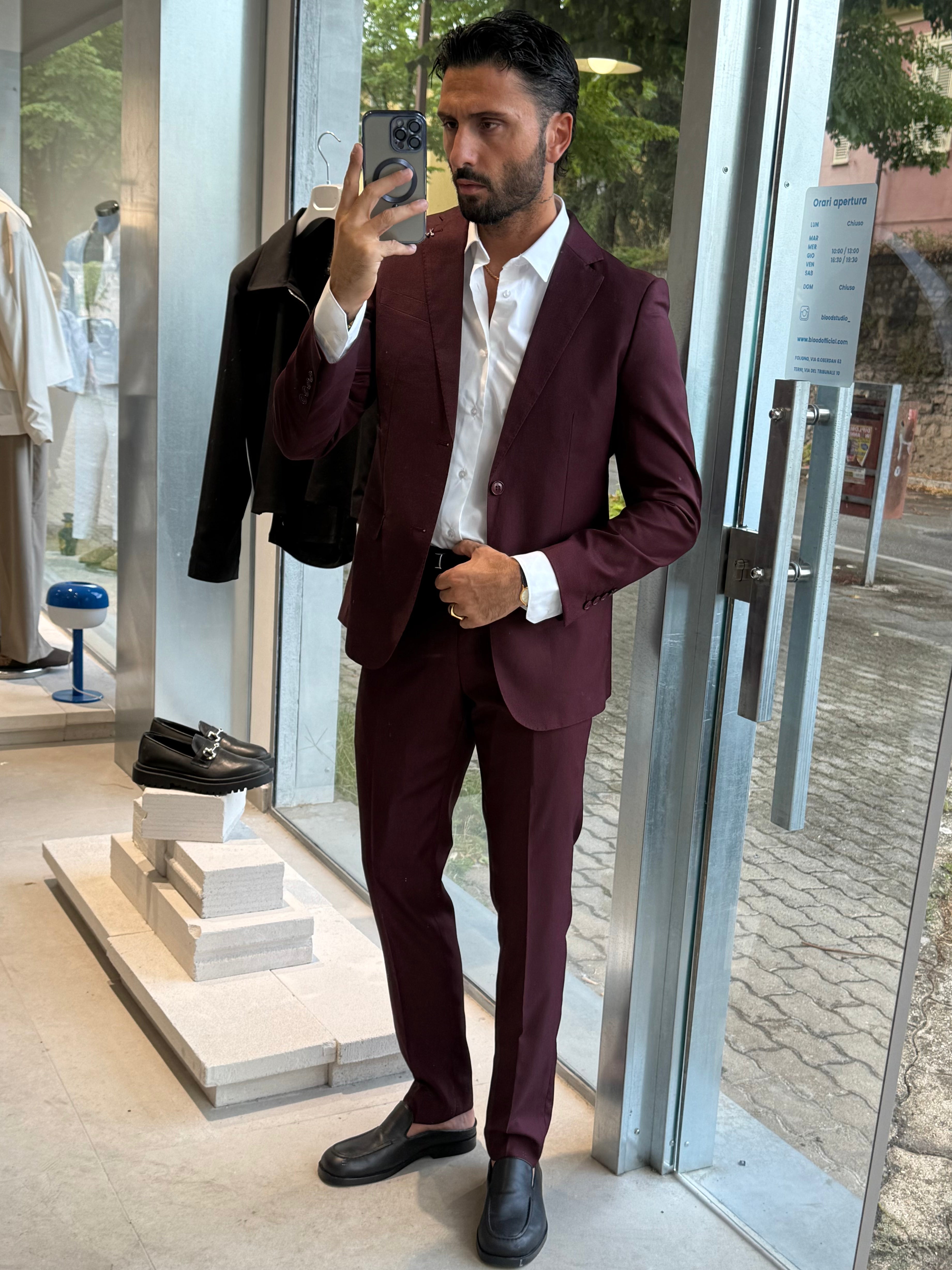 ABITO MONOPETTO BORDEAUX