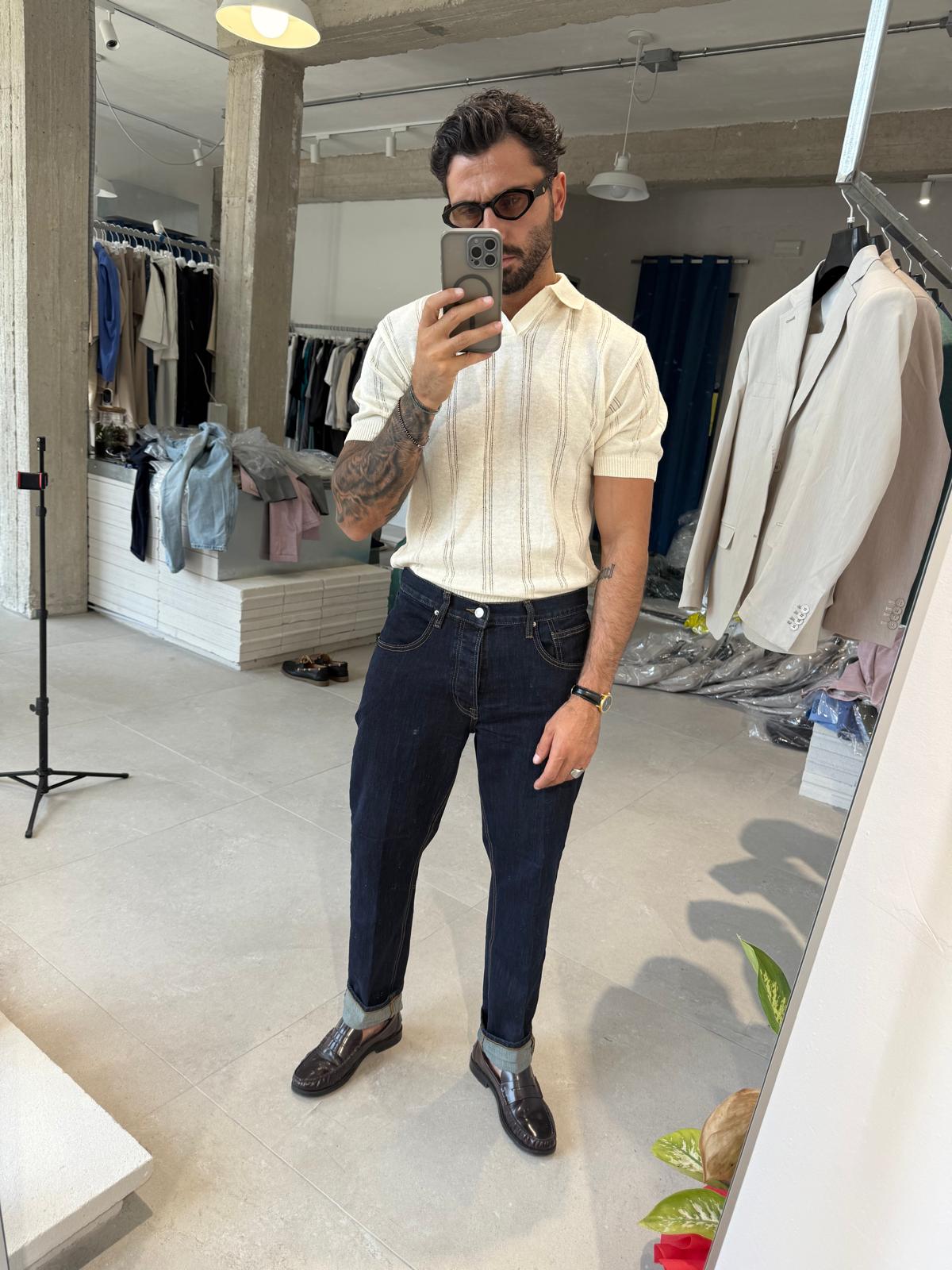 MAGLIA FILO DI COTONE CREMA